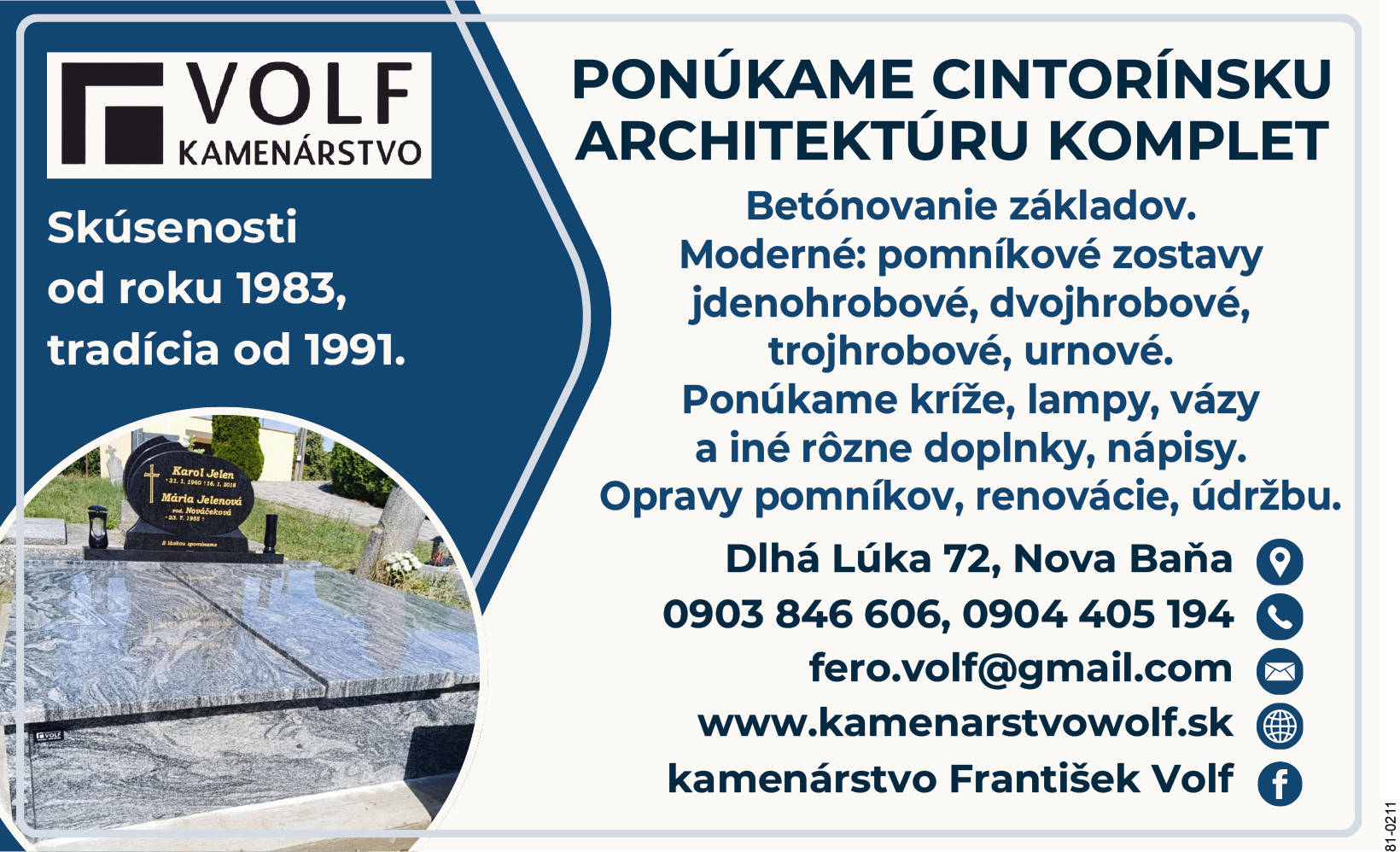 KAMENÁRSTVO WOLF s. r. o.